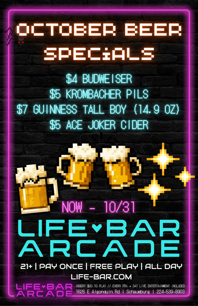 October Beer Specials | Life Bar Arcade