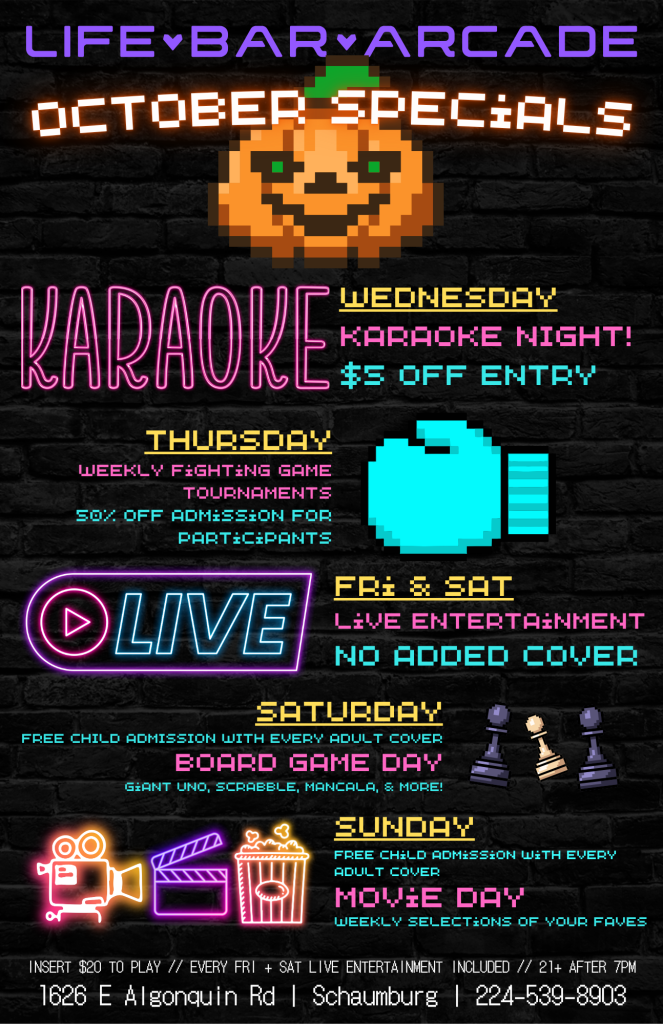 October Specials | Life Bar Arcade